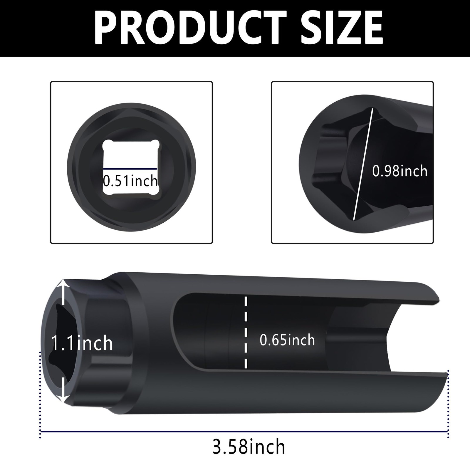 Oxygen Sensor Socket,7/8 inch O2 Socket for Automotive Replacement Big