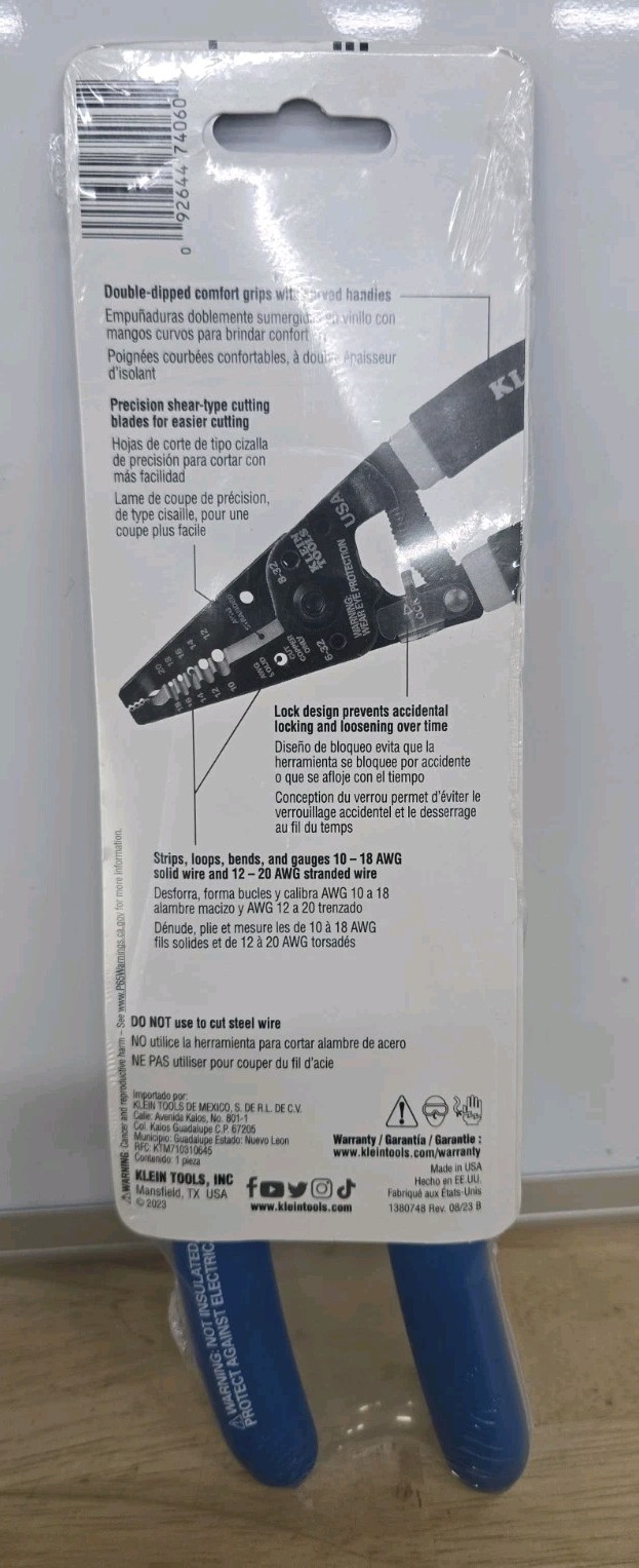 Klein Tools 11055EP Wire Stripper Cutter for 10-18 AWG Solid 12-20 AWG Stranded