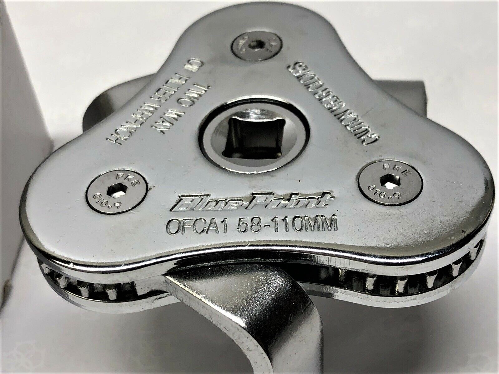 NEW SNAP-ON Blue-Point 3 JAW OIL FILTER WRENCH 58mm – 110mm OFCA1KT with ADAPTOR