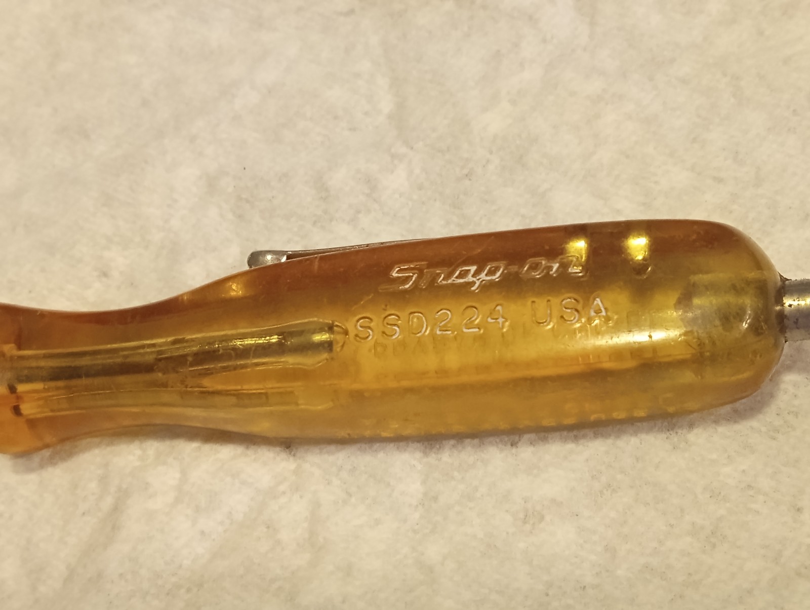 Snap-on SSD224 Flat Blade Screwdiver, With Pocket Clip, Hard to Find, Rare
