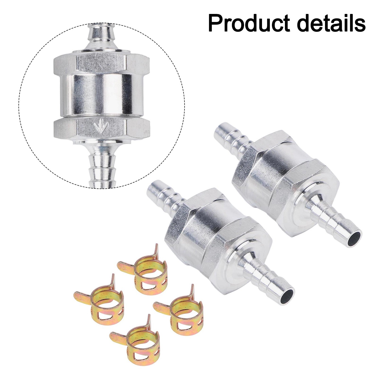6mm Car Fuel Check Valve Set with 4 Clamps for Efficient Fuel Management
