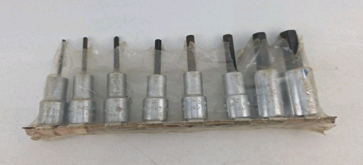 Wright 353 Metric Hex Allen Bit Socket Set 2-10mm NOS USA Factory Sealed 8 Pc