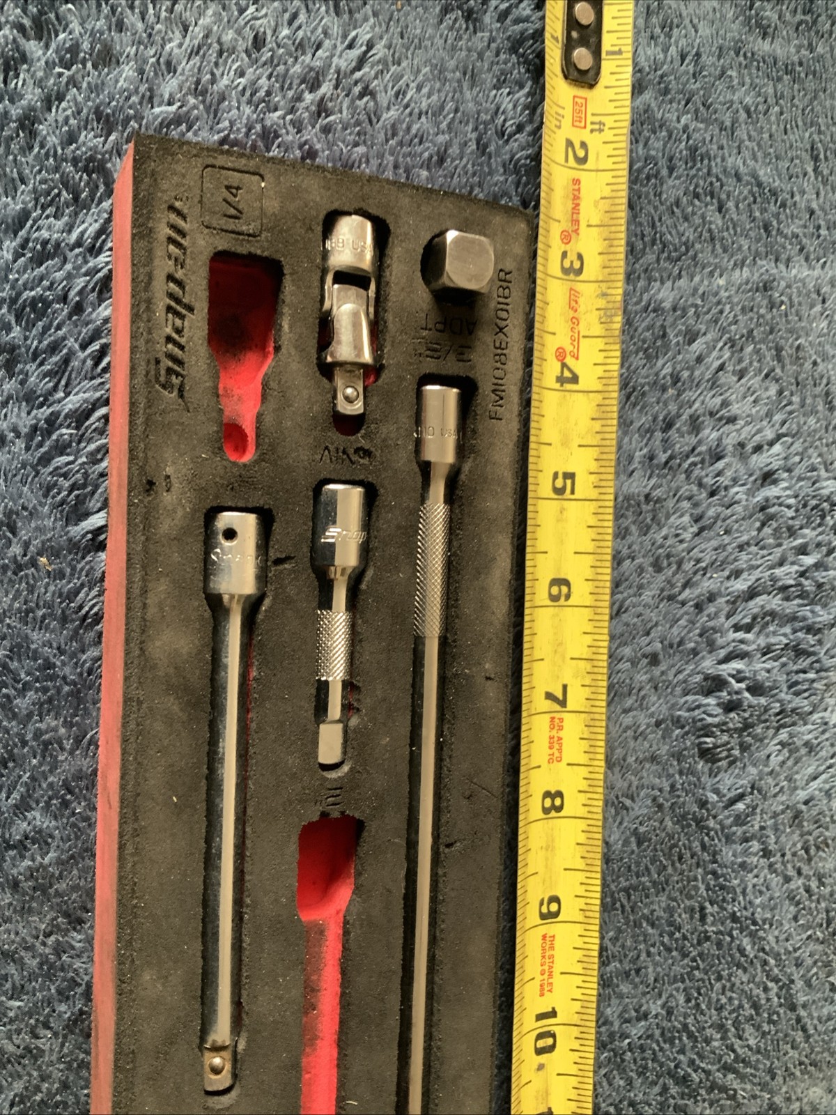 Snap On 1/4” Dr Extension Set….missing 2pc….see Descrip….foam Tray…