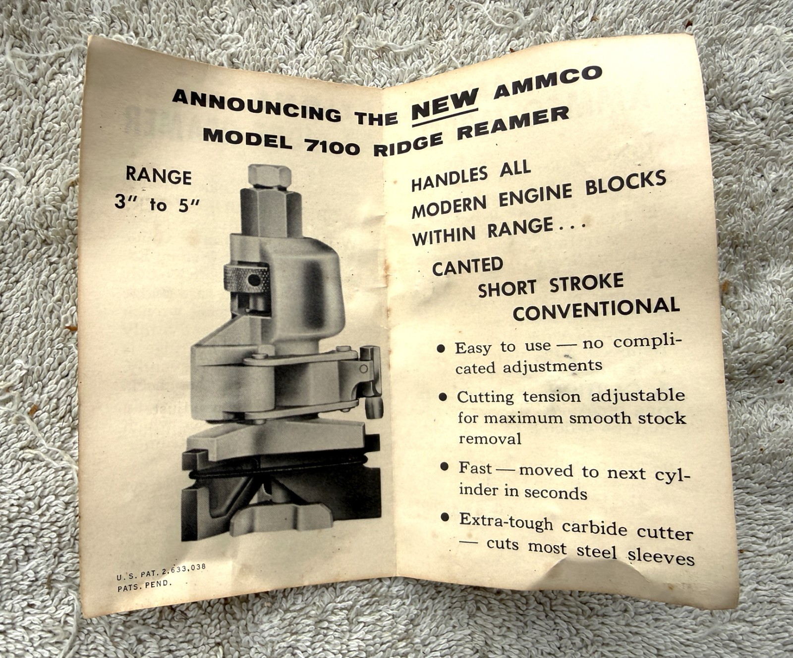 AMMCO MODEL 2100 RIDGE REAMER – RANGE 2-9/16 TO 5 – AS PICTURED