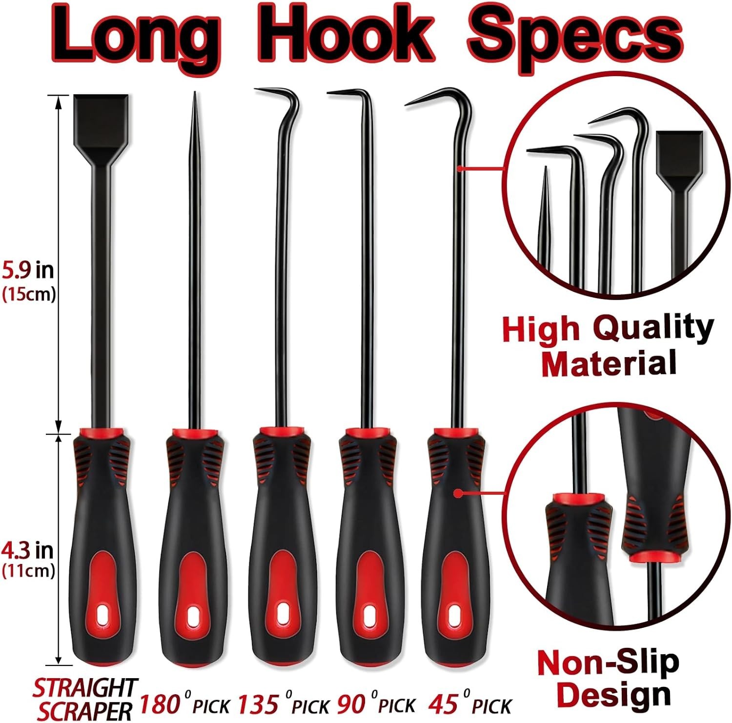 15Pcs Carbon Steel Precision Pick Hook Trim Removal Tool Set Automotive Maint…