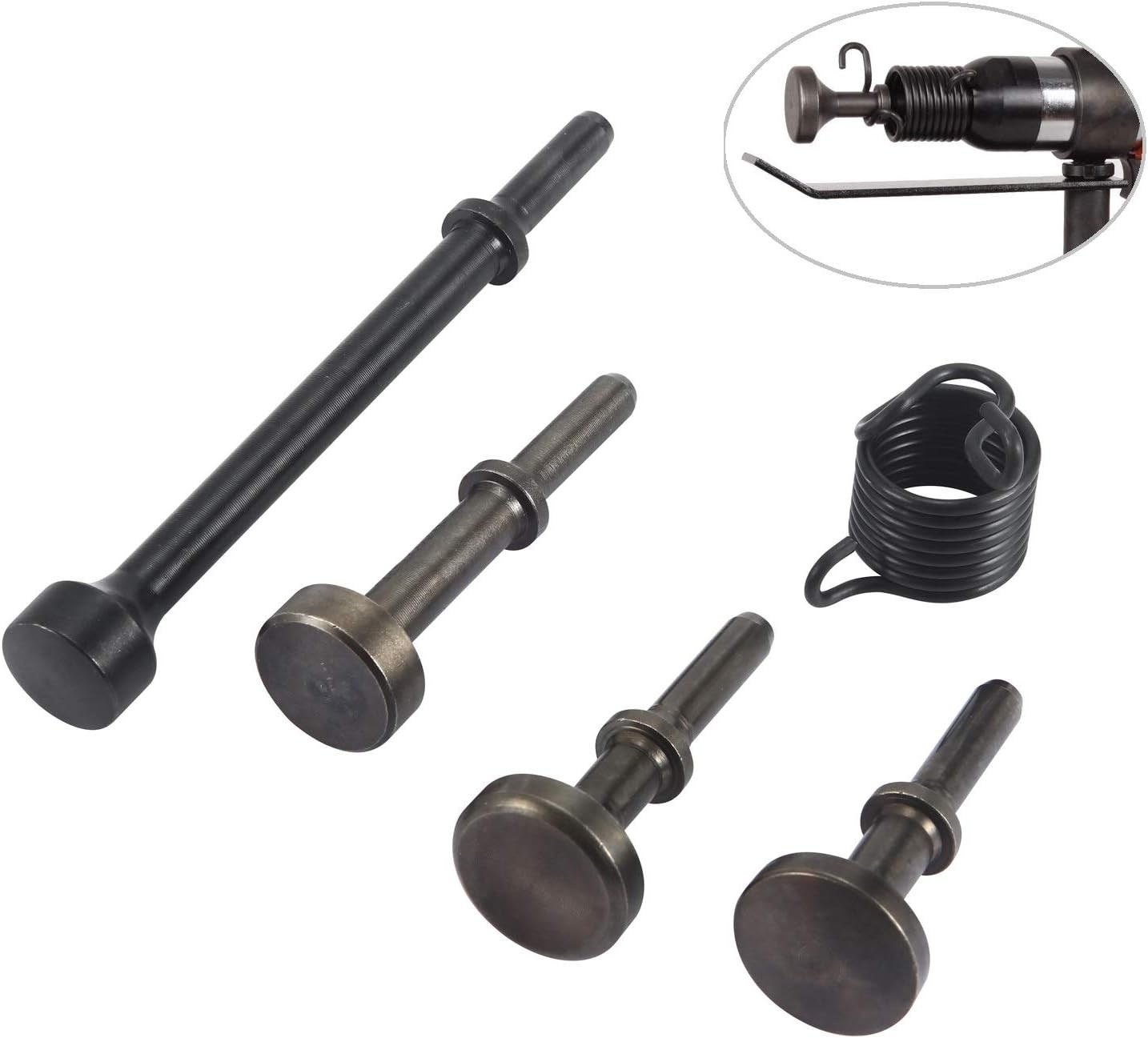 5 Pcs Smoothing Pneumatic Air Hammer Chisel Bits Tools Kit Black