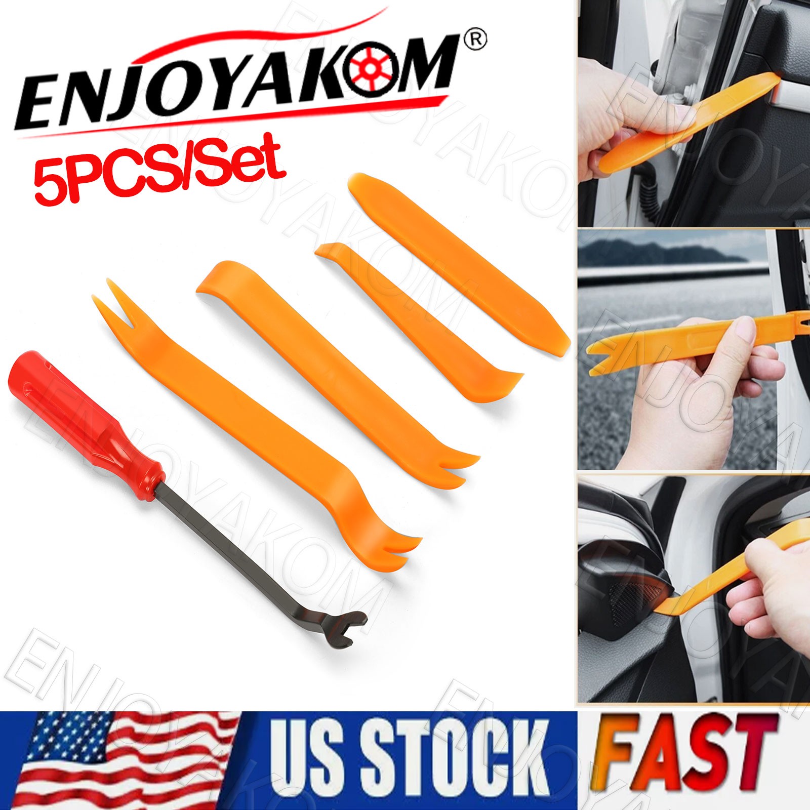 Trim Removal Tool Kit Car Panel Door Dashboard Fastener Remover Pry Set 6Pcs/Set