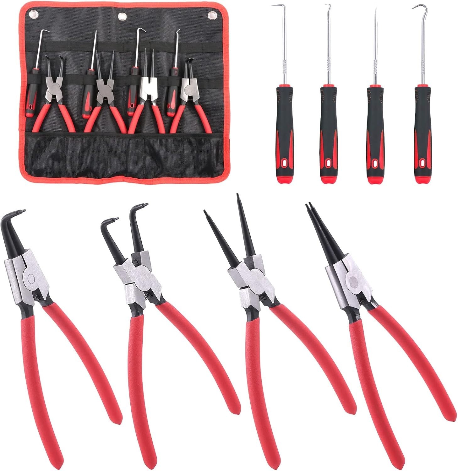 Versatile 8Pc Circlip Pliers Kit for Automotive Maintenance