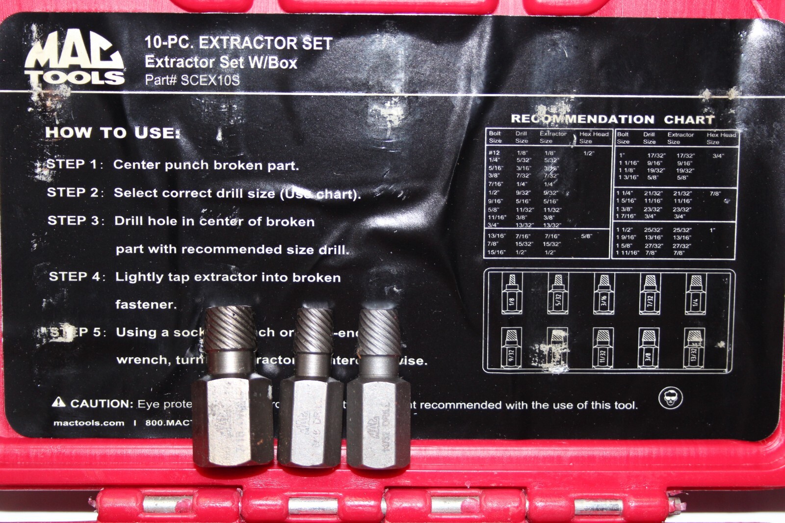 MAC TOOLS SCEX10S Multi-Spline Screw Extractor Set – READ INSIDE USA