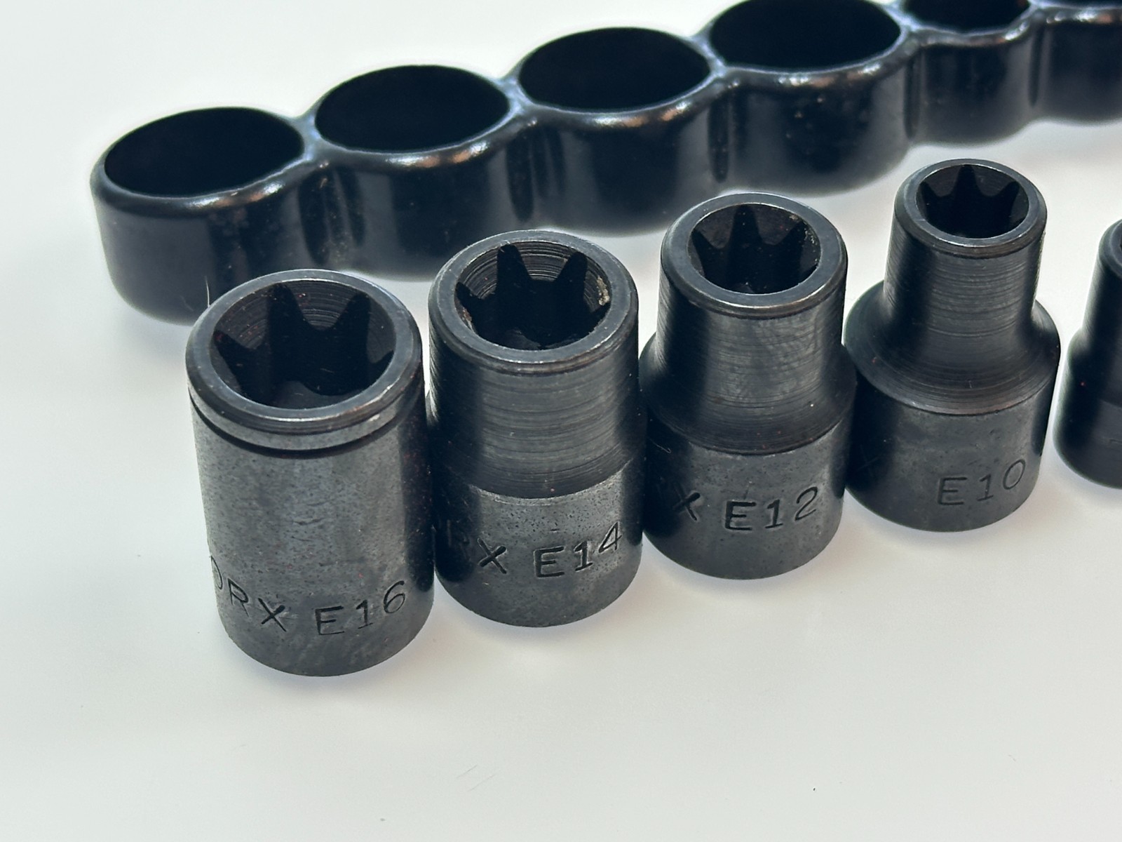 USA Made 7Pc 1/4″ 3/8” Drive Inverted E Torx E6-E16 Impact Socket Set w/ Holder