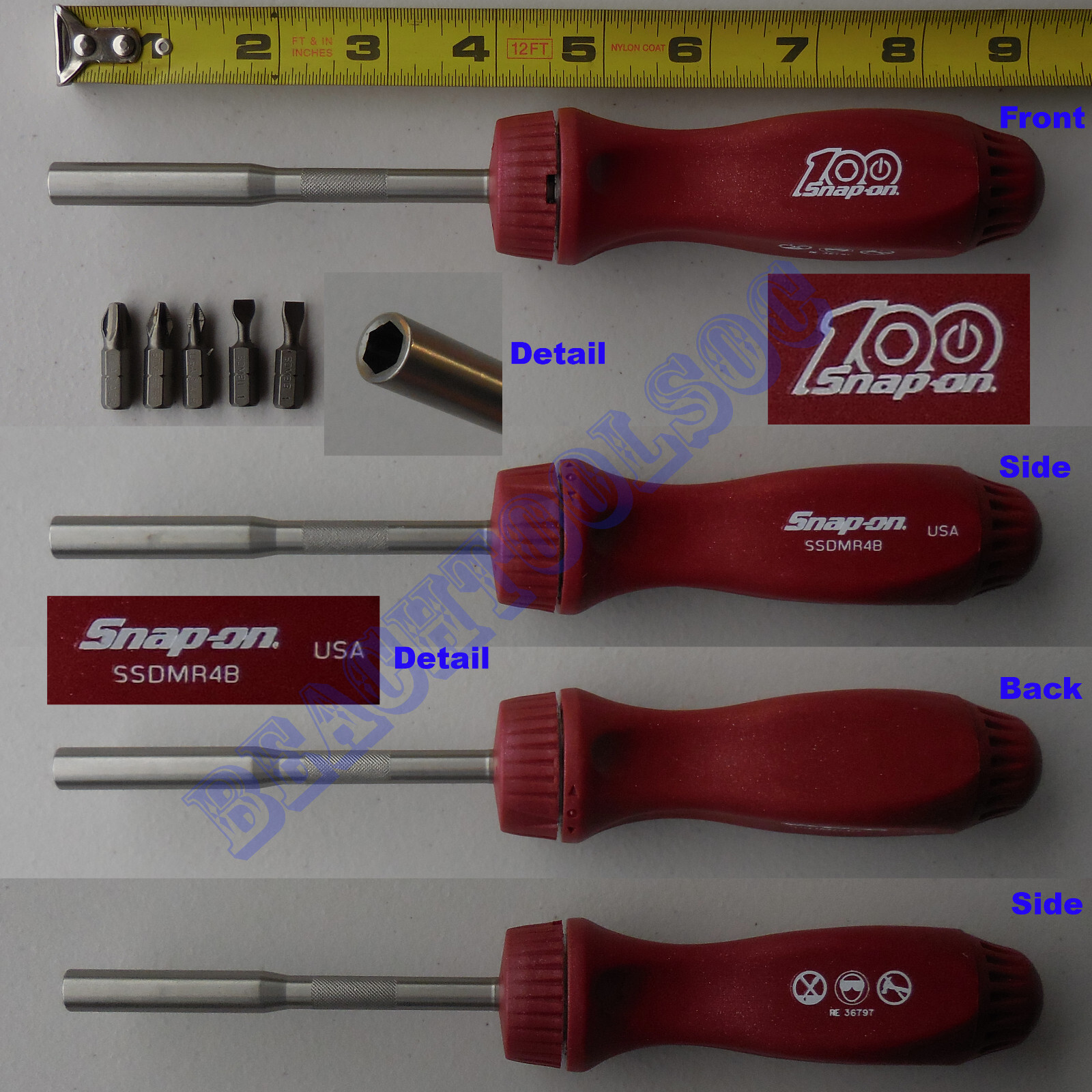 New 100th Snap On Anniversary Pearl Red Hard Handle Ratchet Screwdriver SSDMR4B