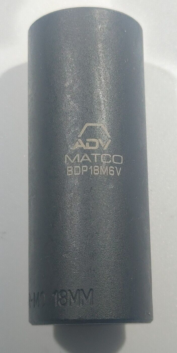 MATCO TOOLS «ADV» BDP18M6V, 3/8″ DRIVE, 18MM. IMPACT SOCKET, 2.4″ DEEP, 6 POINT.