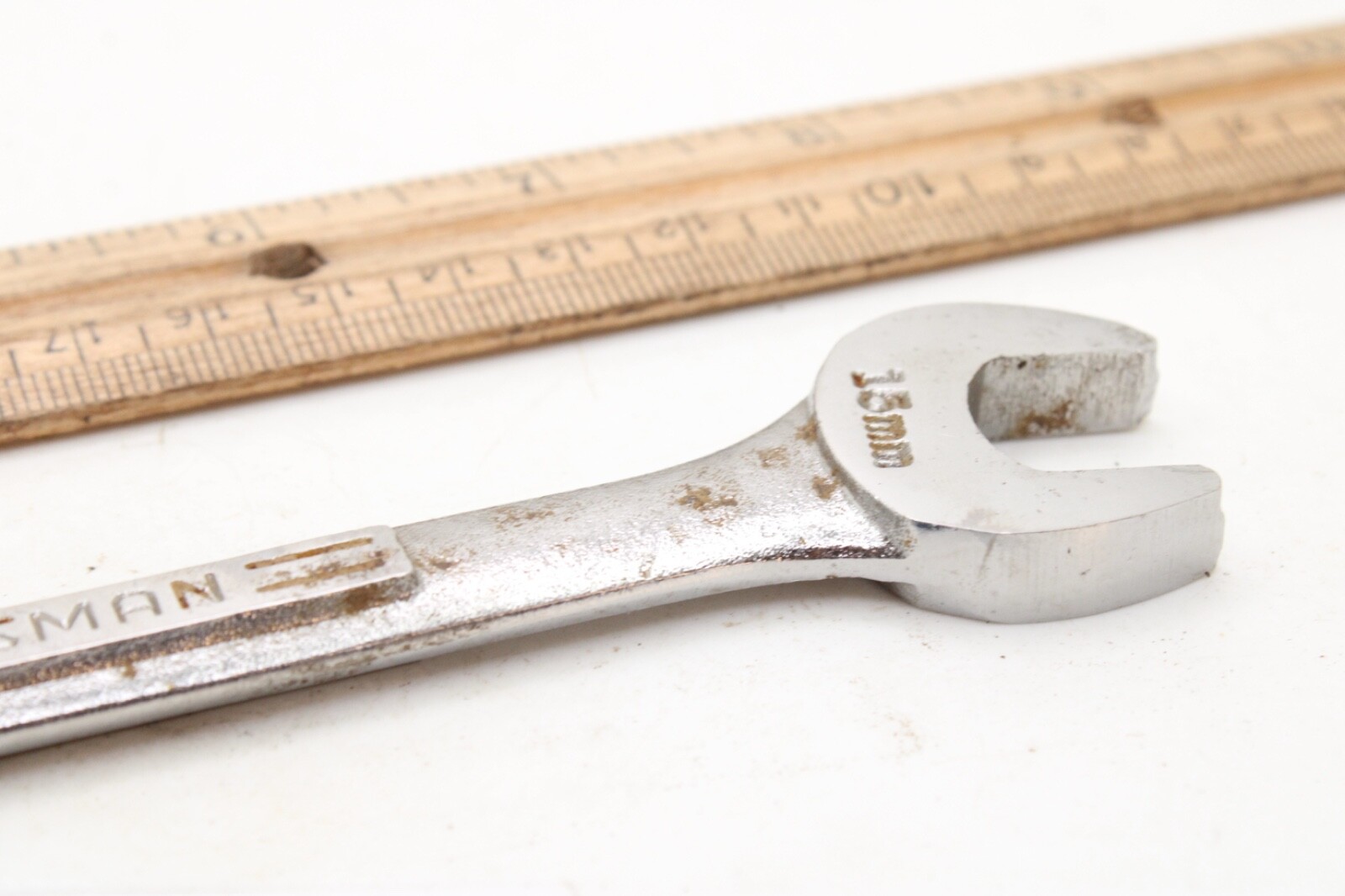 Craftsman VV- 44507 15mm x 13mm Metric Chrome Open End Wrench USA