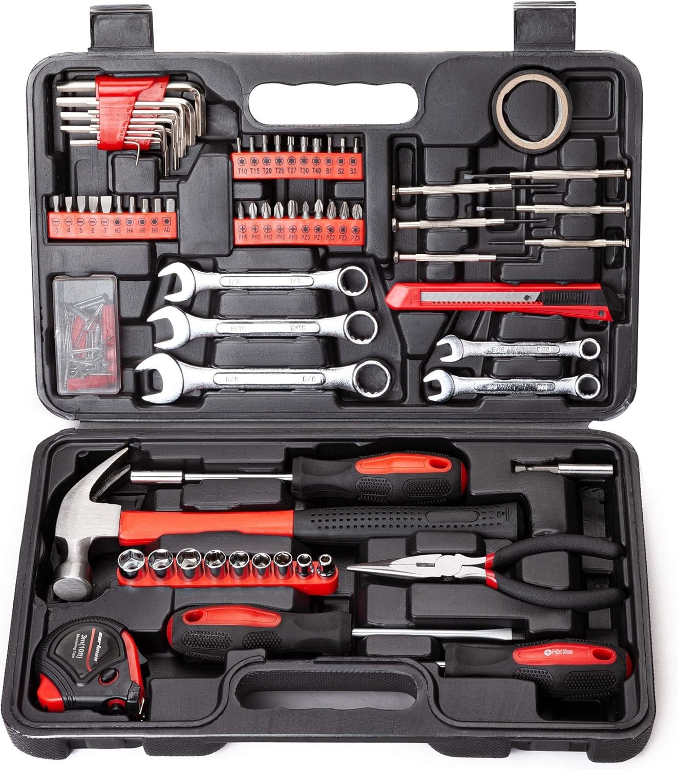 Comprehensive 148 Piece Tool Kit in Durable Case for Auto & Home Repairs