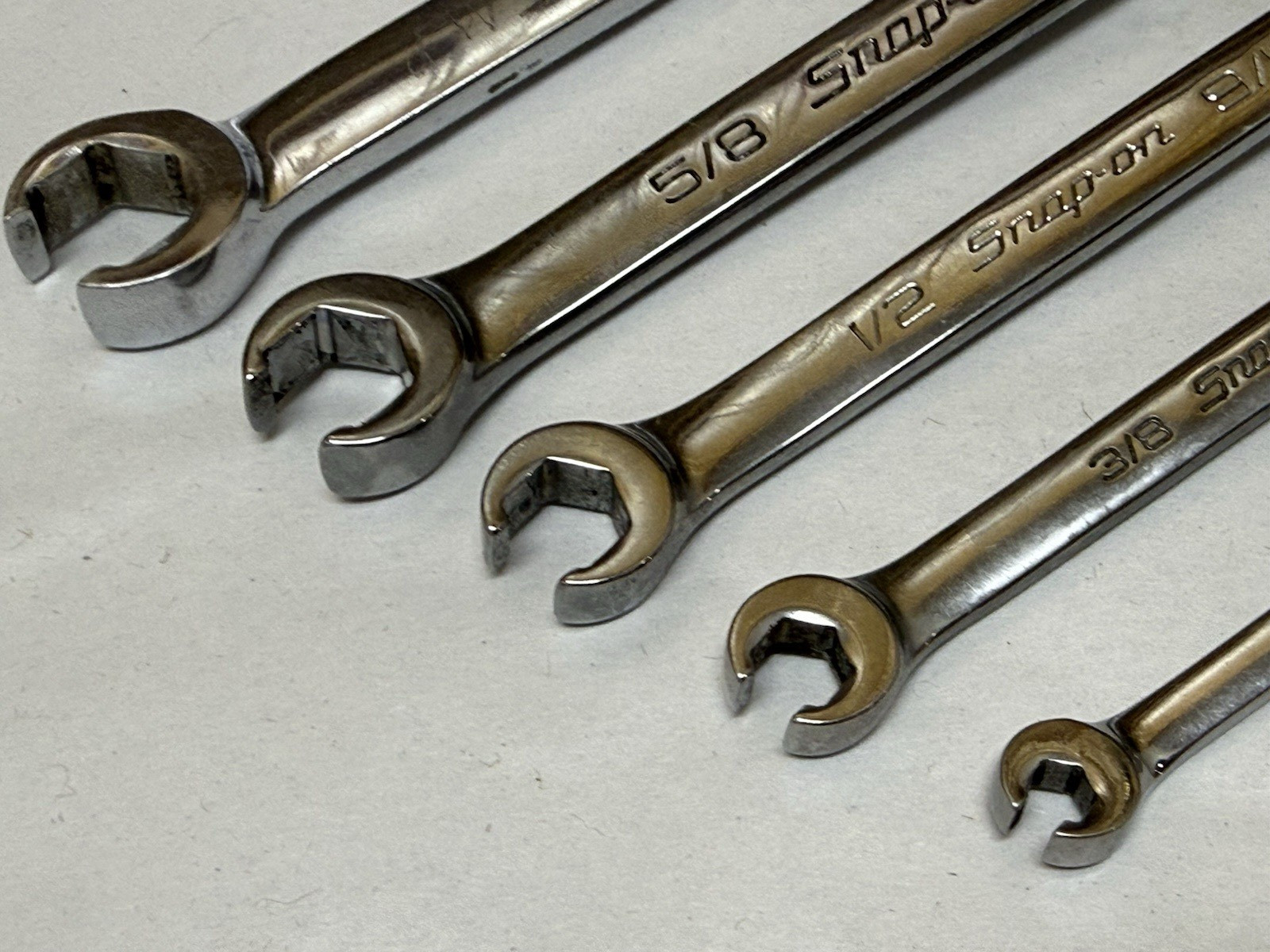 USA Snap-On 5 pc Double Flare Nut Line Wrench Set SAE 1/4 to 13/16″ RXFS605