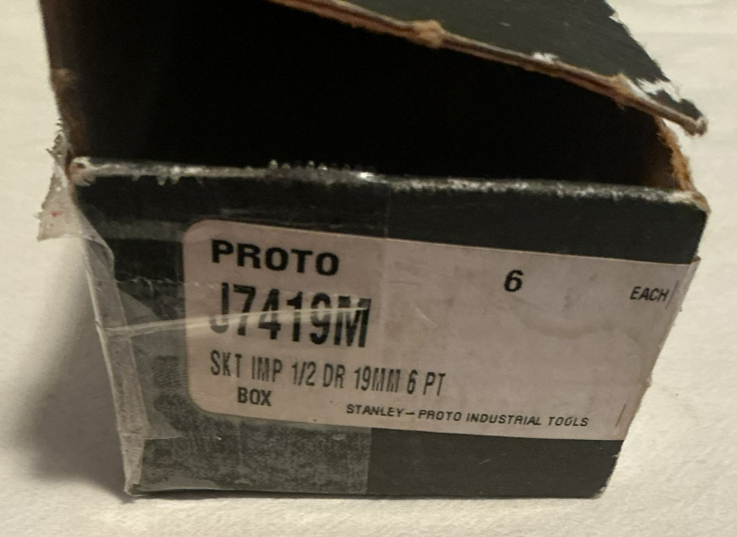 Proto Tools 19mm 1/2″ Drive 19mm 6-Point Metric Standard Length Impact Socket
