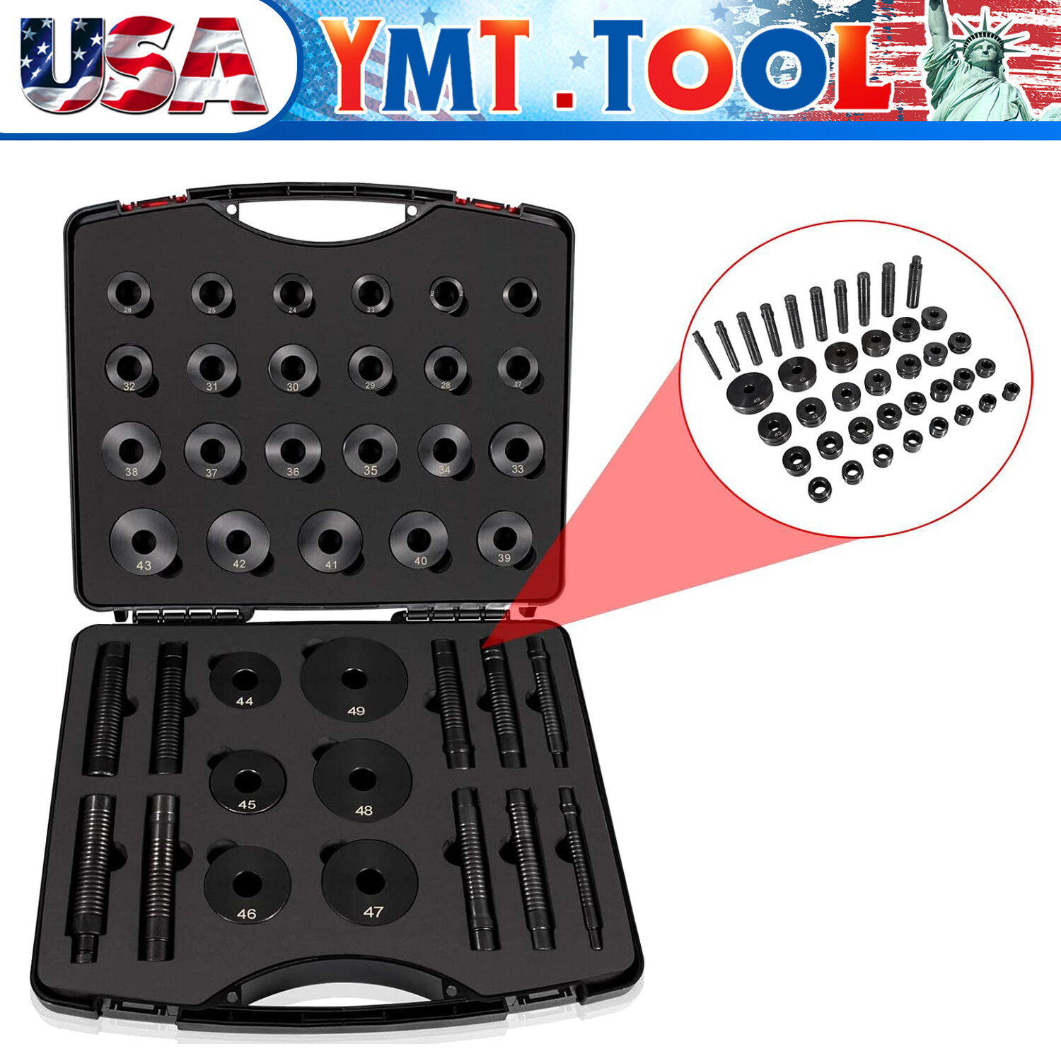 T-0220-39 Master Bushing Driver Set for Chrysler GM Ford Transmissions (39PCS)