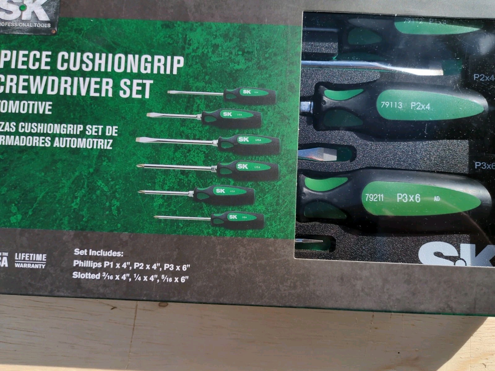 SK Professional Tools 6 Piece Cushion Grip Screwdriver Set Automotive LIFETIME W