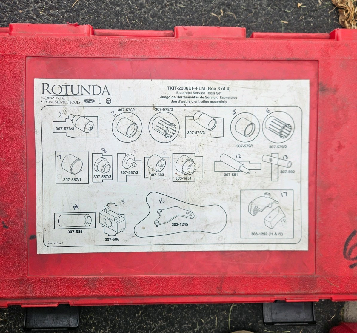 Rotunda TKIT-2006UF-FLM Ford Specialty Service Tool Box 3 Of 4 *Only Box 3*