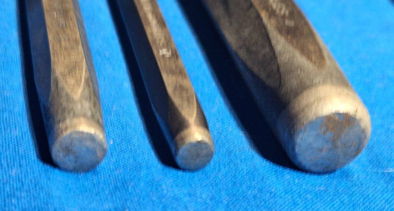 Snap-On PPC824A 3/4″ chisel, PPC812A 3/8″ chisel, PPC106A 3/16″ punch