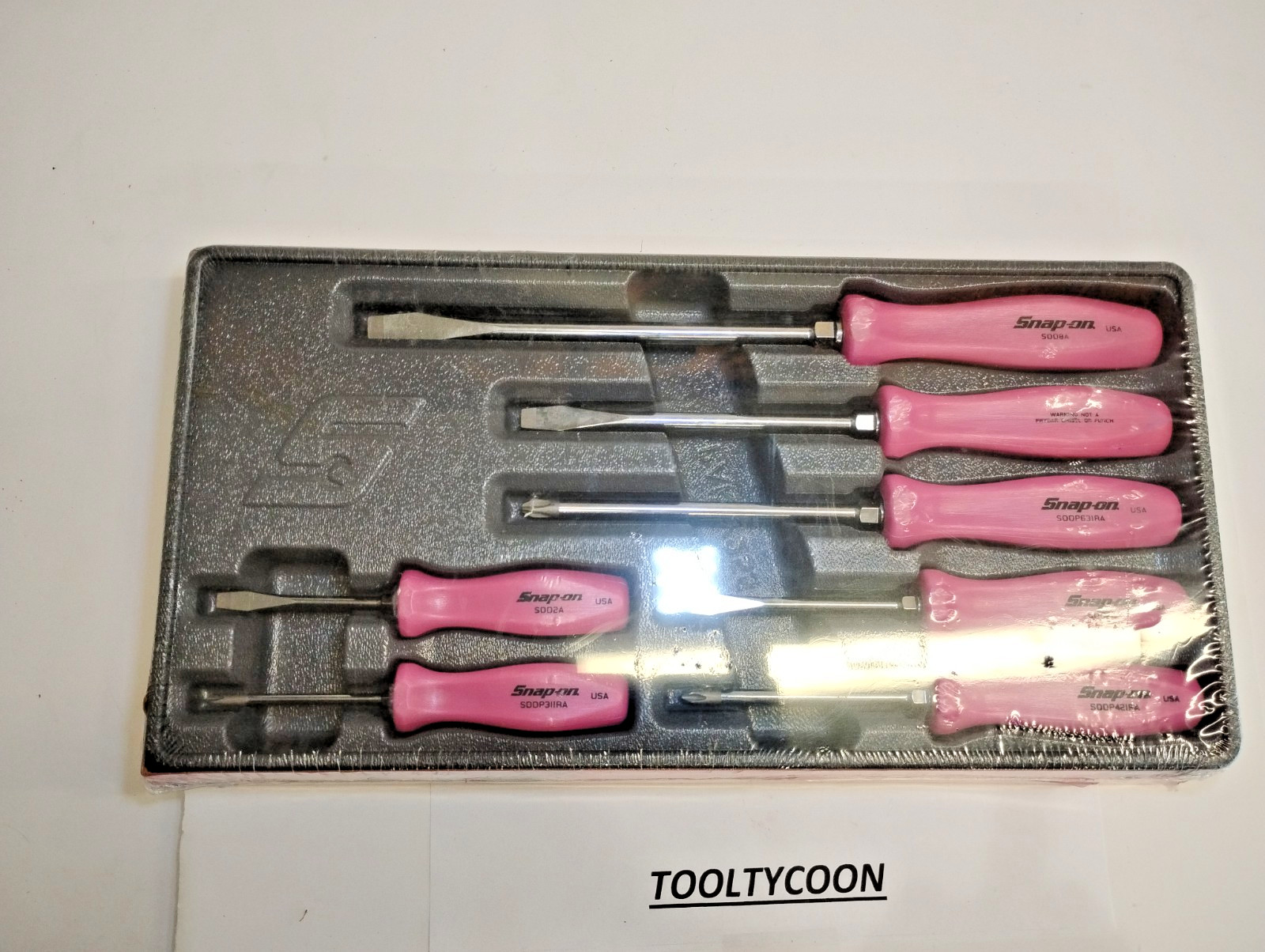 Snap-on Tools USA NEW NOS 7PC PEARL PINK Hard Handle Screwdriver Set SDDX70APP