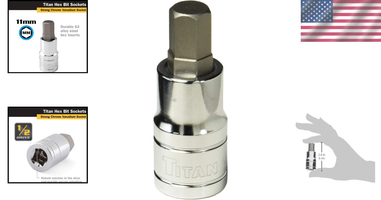 Durable 11mm Hex Bit Socket 1/2 Inch Drive Chrome Vanadium Tool for Repairs