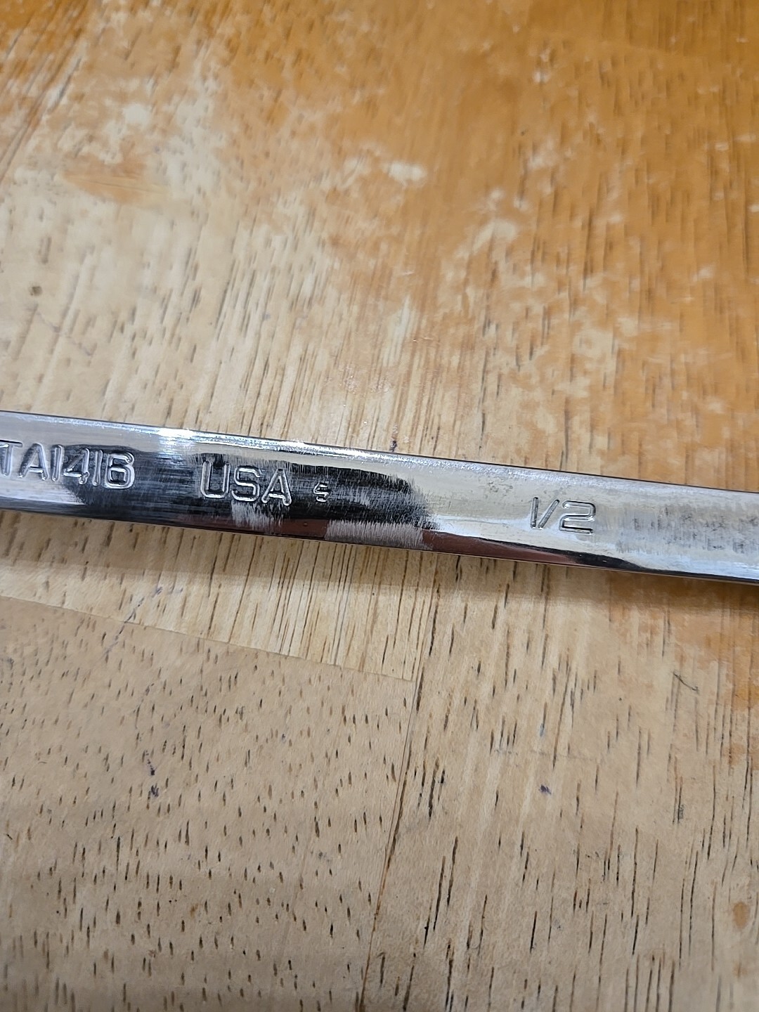 Snap On 7/16″-1/2″ Chrome Low Torque Slime Line Open End Wrench LTA1416