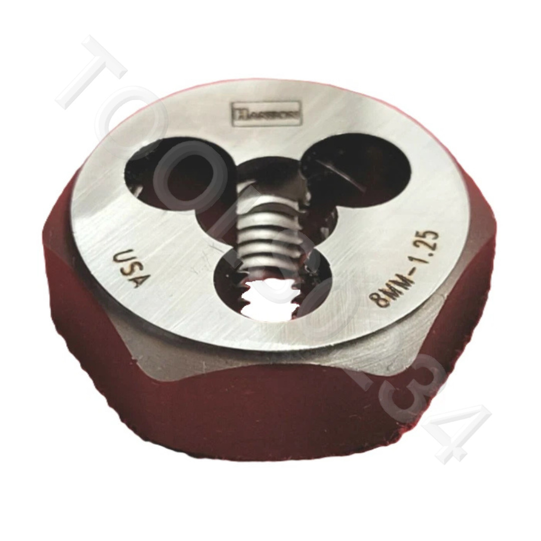 M8 X 1.25 Metric 1″ Hex Die Irwin Hanson 6634 9734 8MM Carbon Steel USA RH Rethd