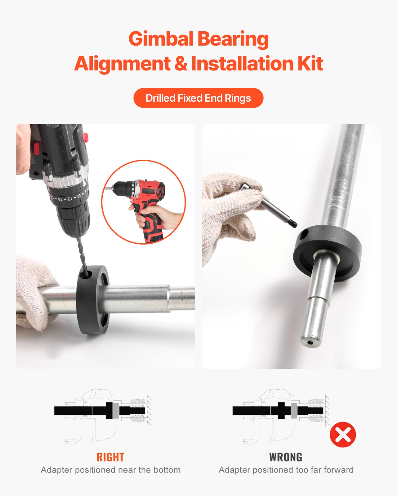 VEVOR Alignment Tool Gimbal Bearing Installer Puller for Mercruisers OMC Volvo