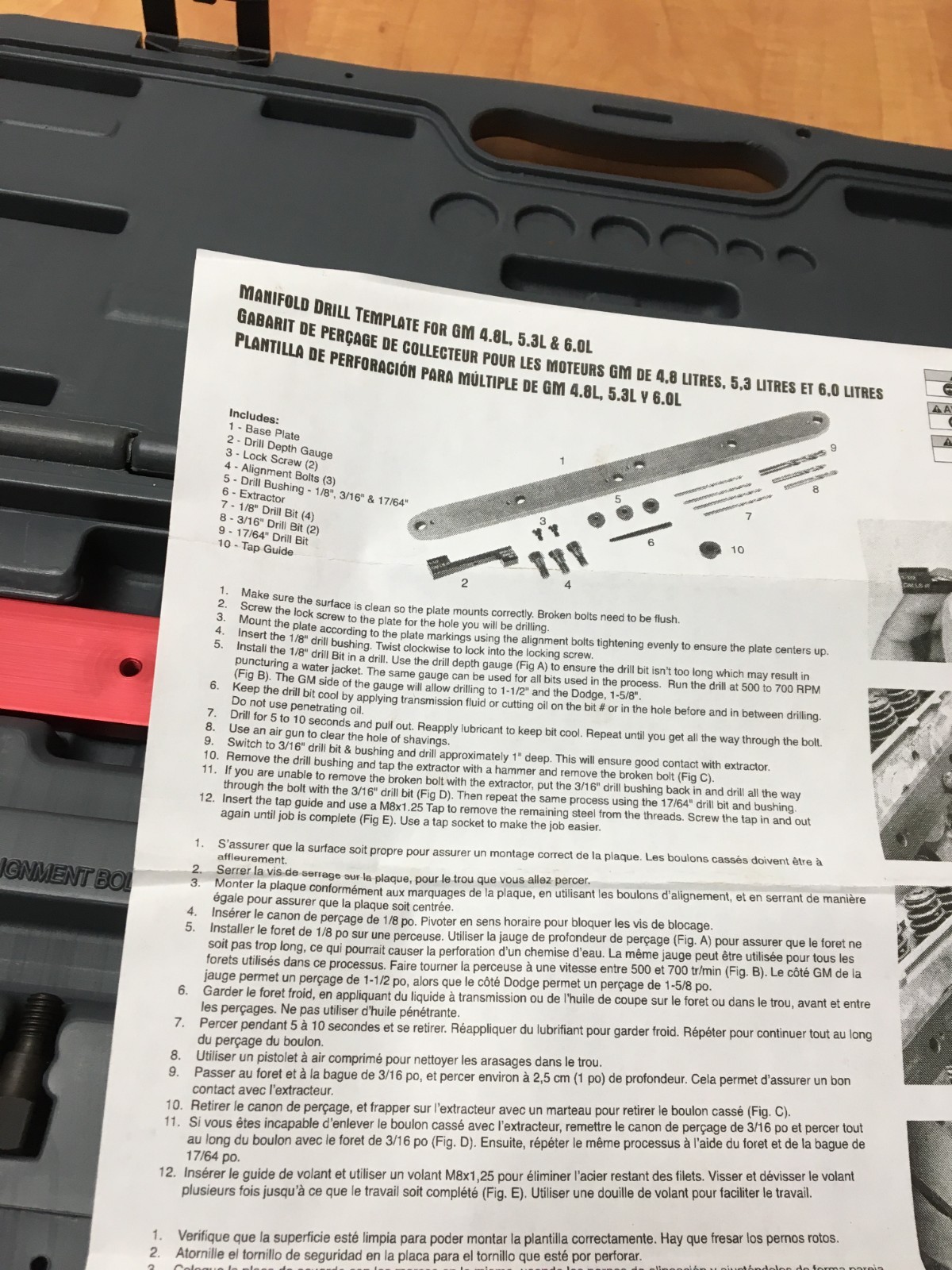 Lisle 71400 Manifold Drill Template, GM 4.8L, 5.3L, 6.0L