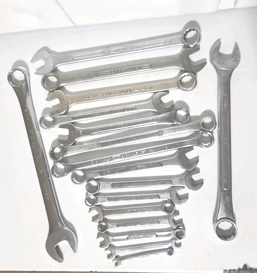 17 Vintage Wrenches Thorsen Proto Bonney Husky Wizard S-K Klein Craftsman Lot.