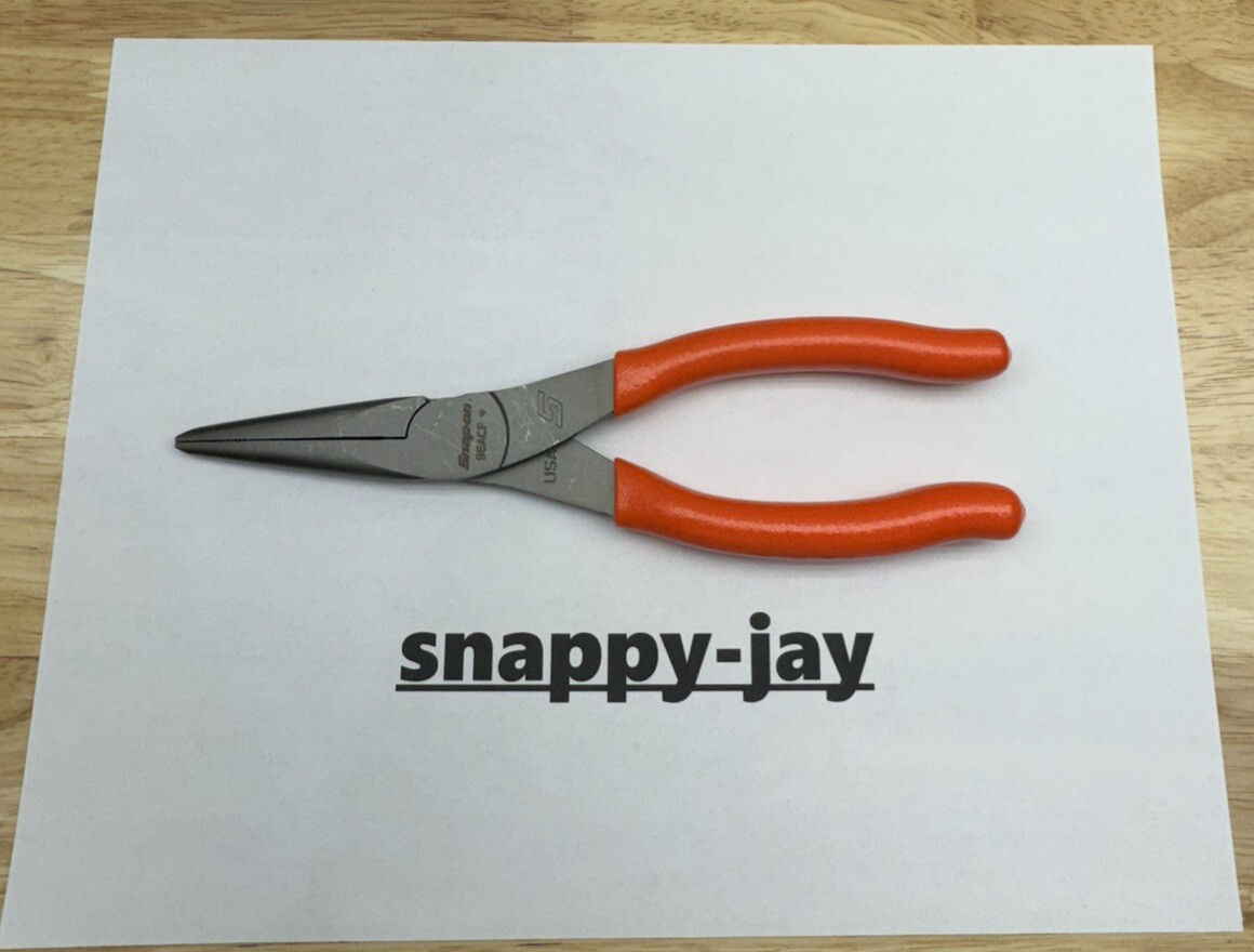 Snap-On Tools USA NEW ORANGE Soft Grip 8″ Talon Grip Needle Nose Pliers 96ACFO