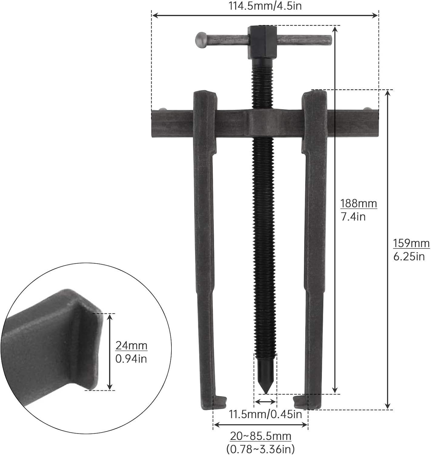 Heavy-Duty 8-Inch Carbon Steel Bearing Puller – Adjustable for Precision Use