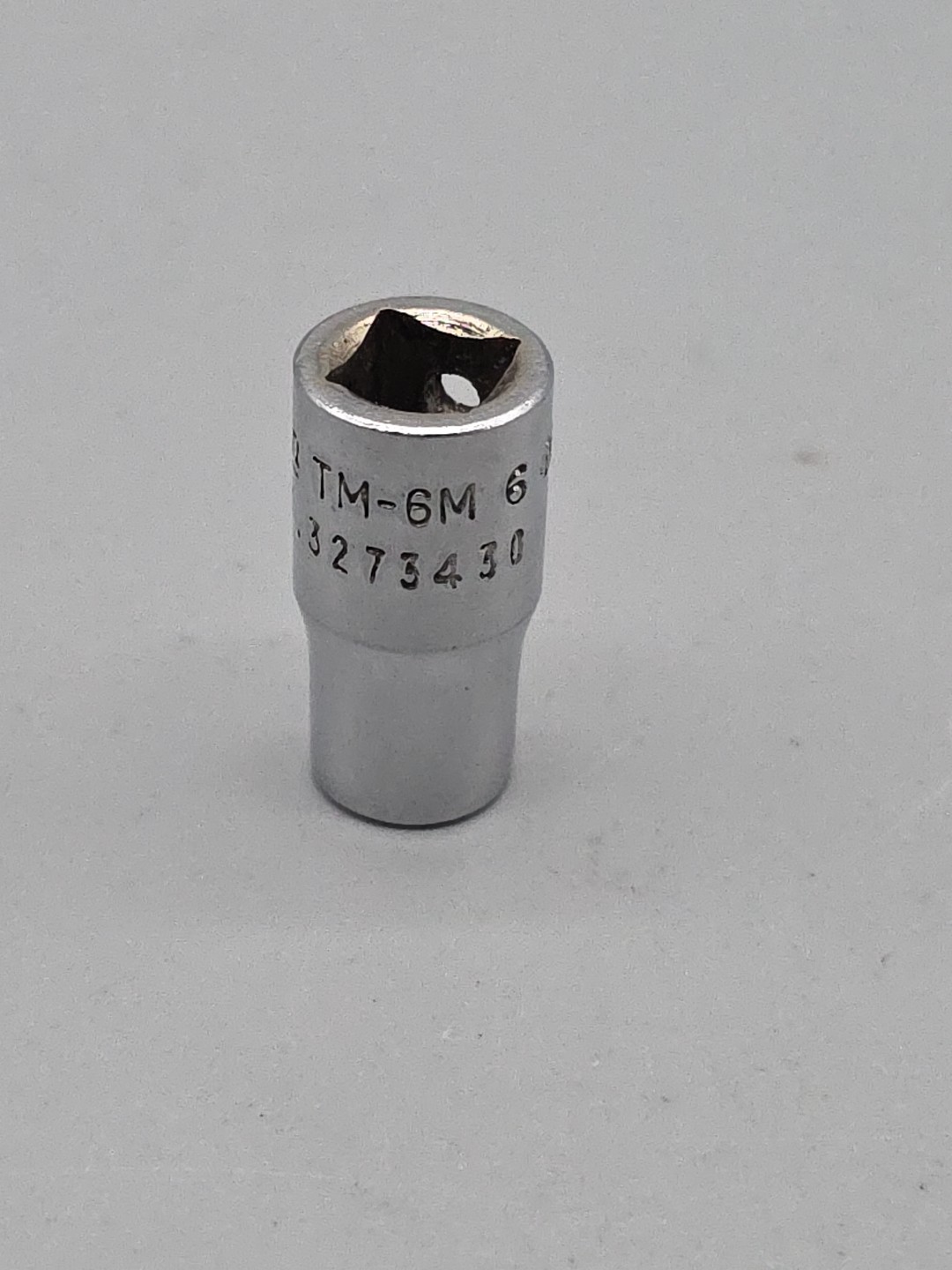 Snap-on Tools 1/4″ Driv 6mm Metric 6pt Shallow Chrome Socket TM-6M USA