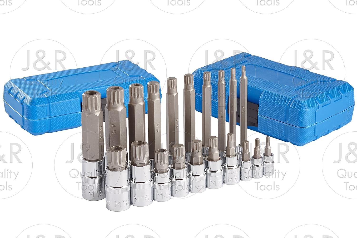 J&R Quality Tools 20pc XZN 12 Point MM Triple Square Spline Bit One Size