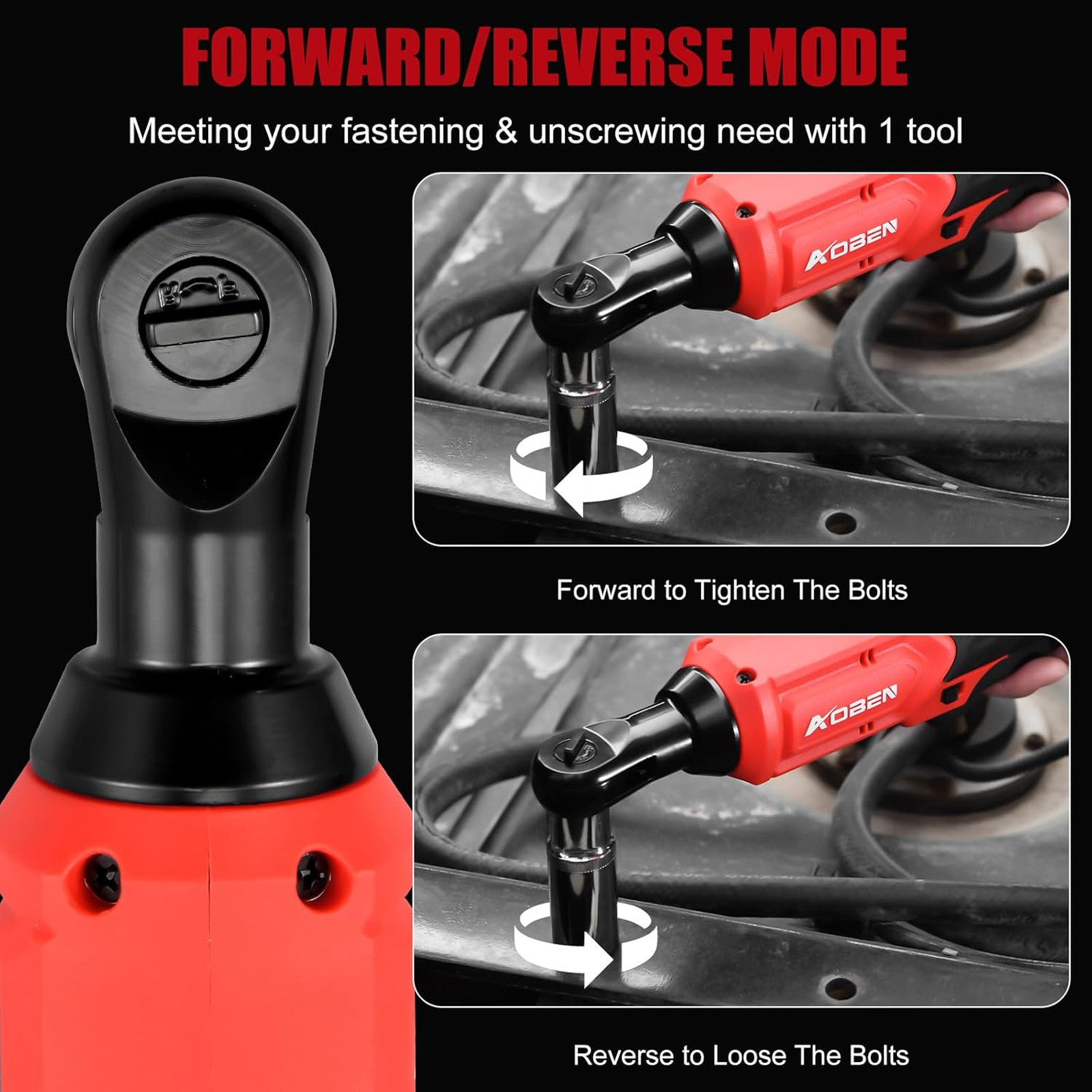 20V 3/8″ Cordless Ratchet Wrench Kit, 60 Ft-lbs Brushless Electric Power Ratchet