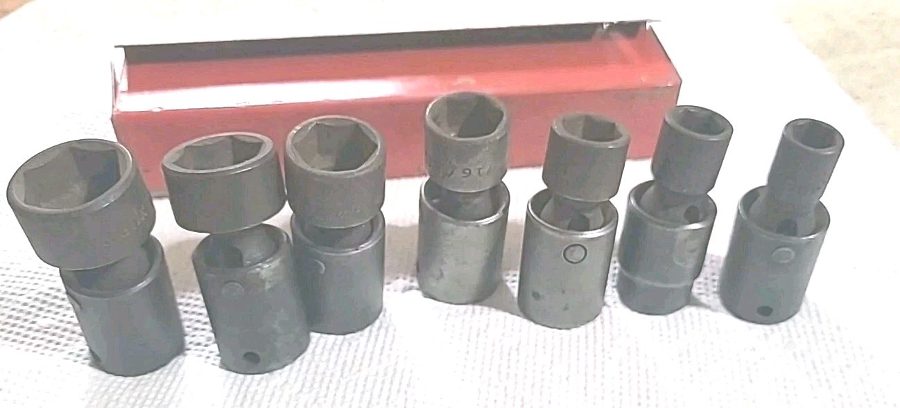 MAC Tools 7pc SAE 3/8″-3/4″ Shallow Swivel Impact Socket Set – 3/8″ Drive & Box
