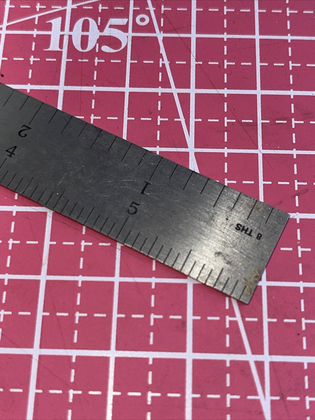 PEC USA 402006 4r Stainless Steel Satin Chrome Machinist Engineer Ruler Vintage