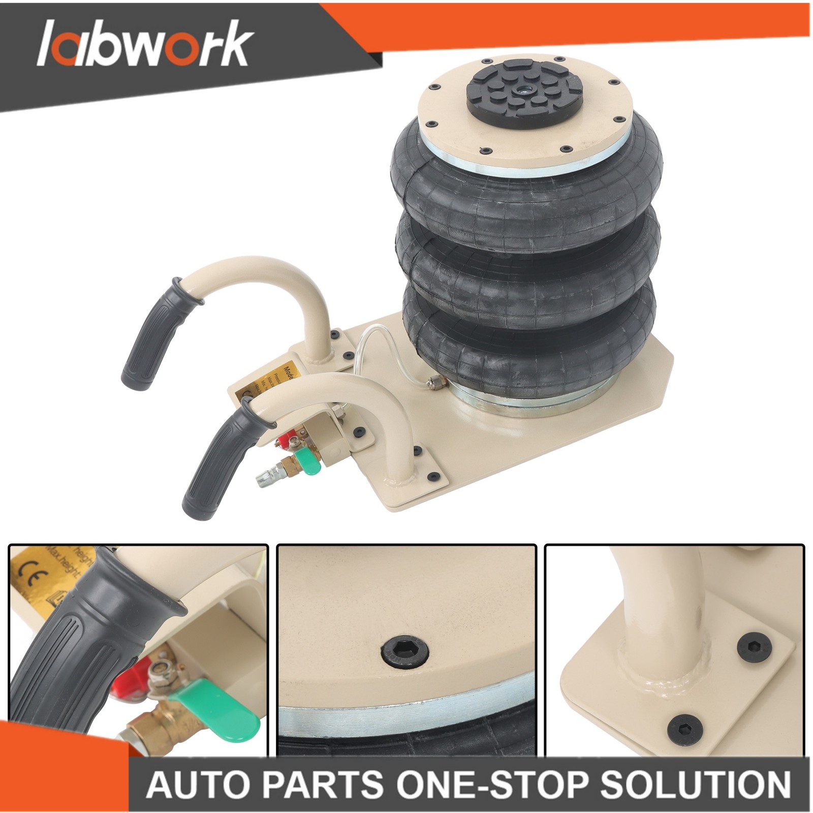 Labwork Triple Bag Air Jack 3 Ton 6600lb 17.7″ for Car SUV Lifting