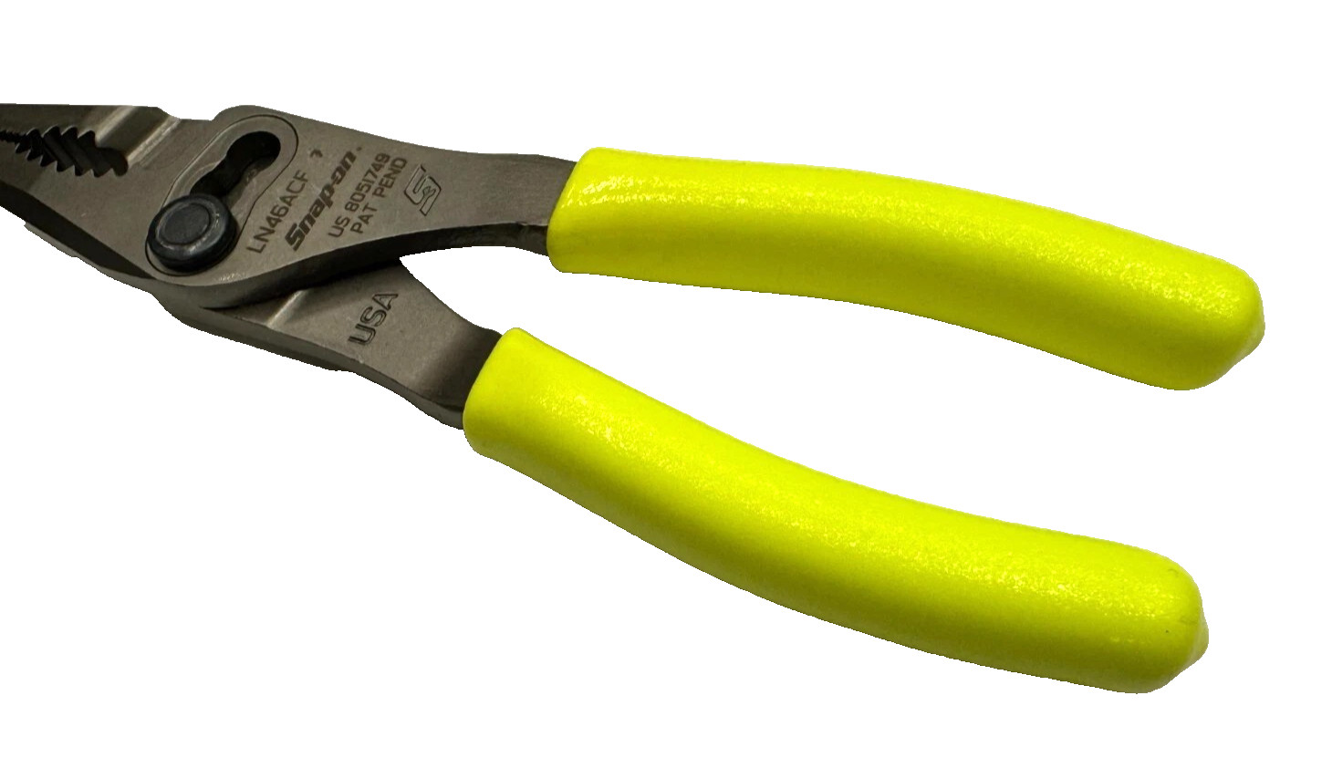 New Snap-on™ Yellow 7″ Soft Grip Long Nose Slip Joint Pliers LN46ACF LN46ACFHV