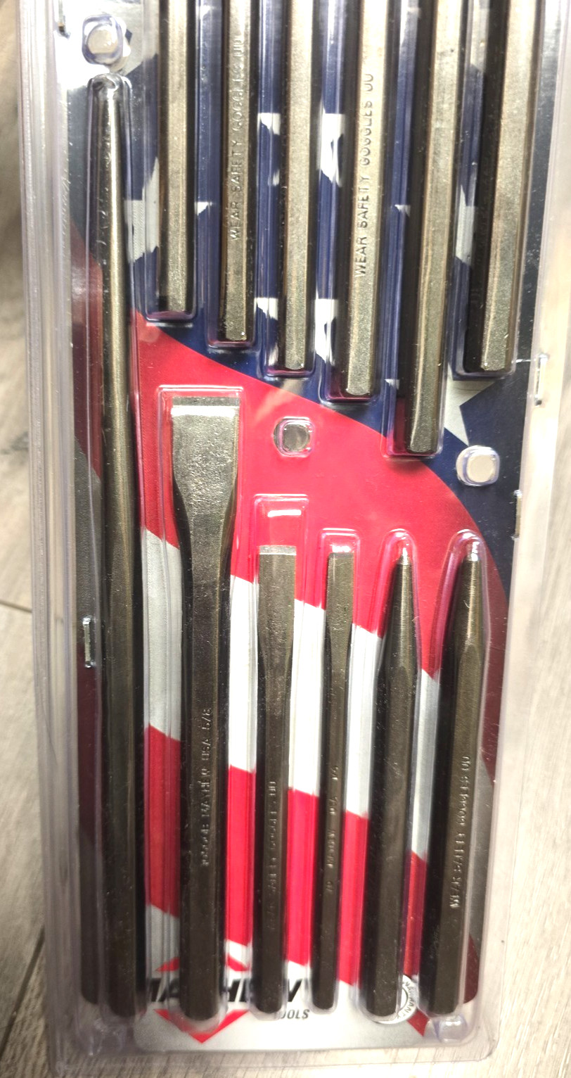 Mayhew PRO Tools 61040, 12pc Pin Punch & Chisel Set, Made in USA