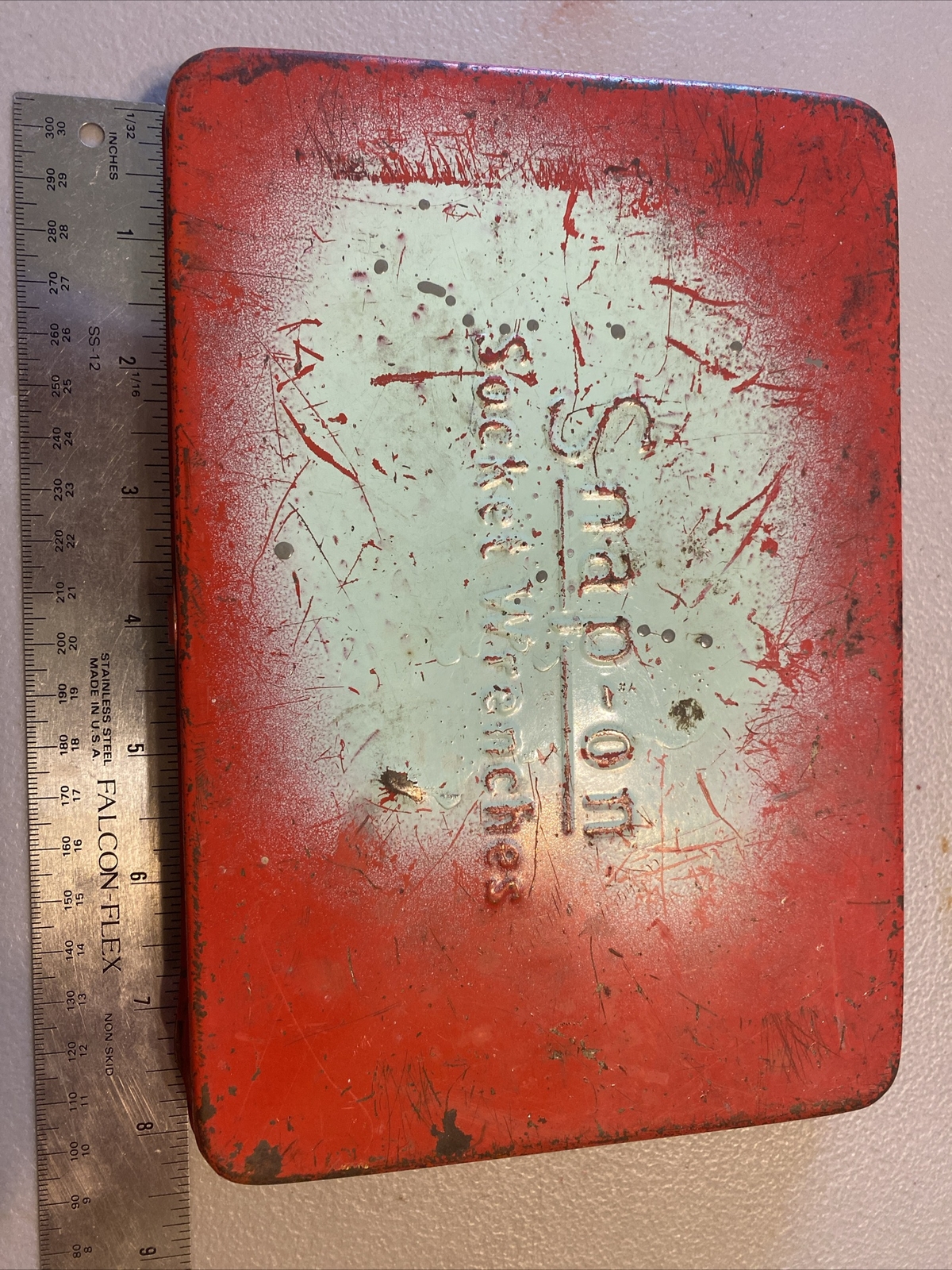 Snap-on#KRA275-Small, 8”x5-1/2×1”-Metal Tool Box (Box Only No Tools)-USA-Vintage