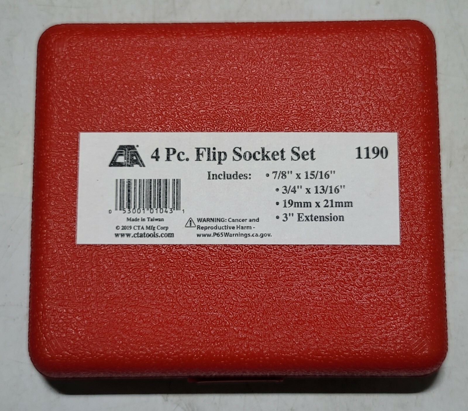 CTA 4pc SAE/ Metric Specialty Flip Lug Nut Socket Set w/case #1190