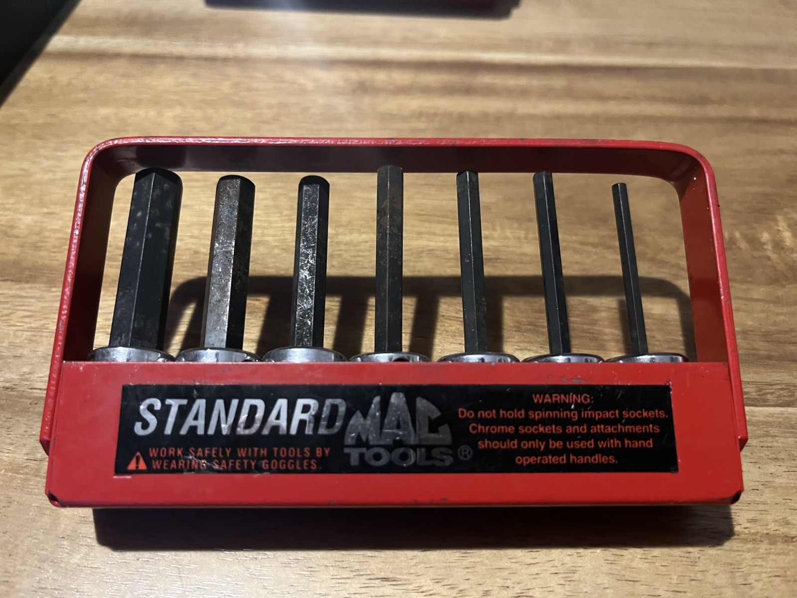 Mac Tools Hex 3/8” Driver standard Socket Set 7-Pc w Tray 4mm-10mm