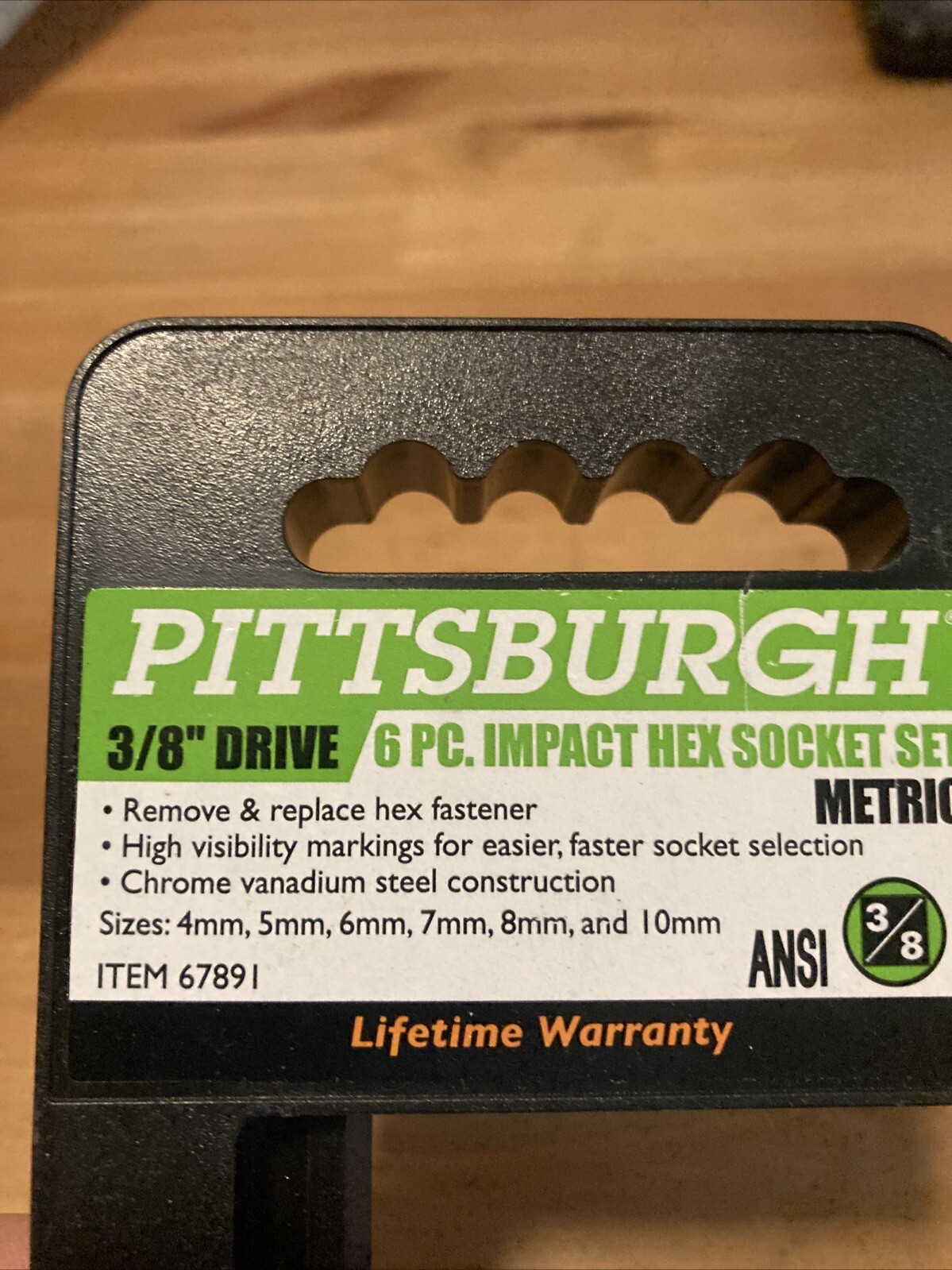 Pittsburgh 6pc Impact Hex Socket Set Metric 67891