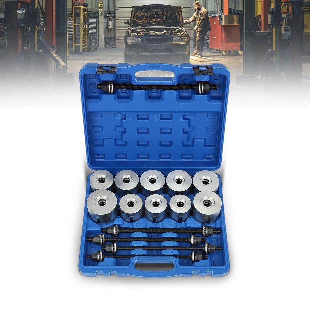 27PCS Universal Press & Pull Sleeve Kit Bush Bearing Removal Insertion Tool Set