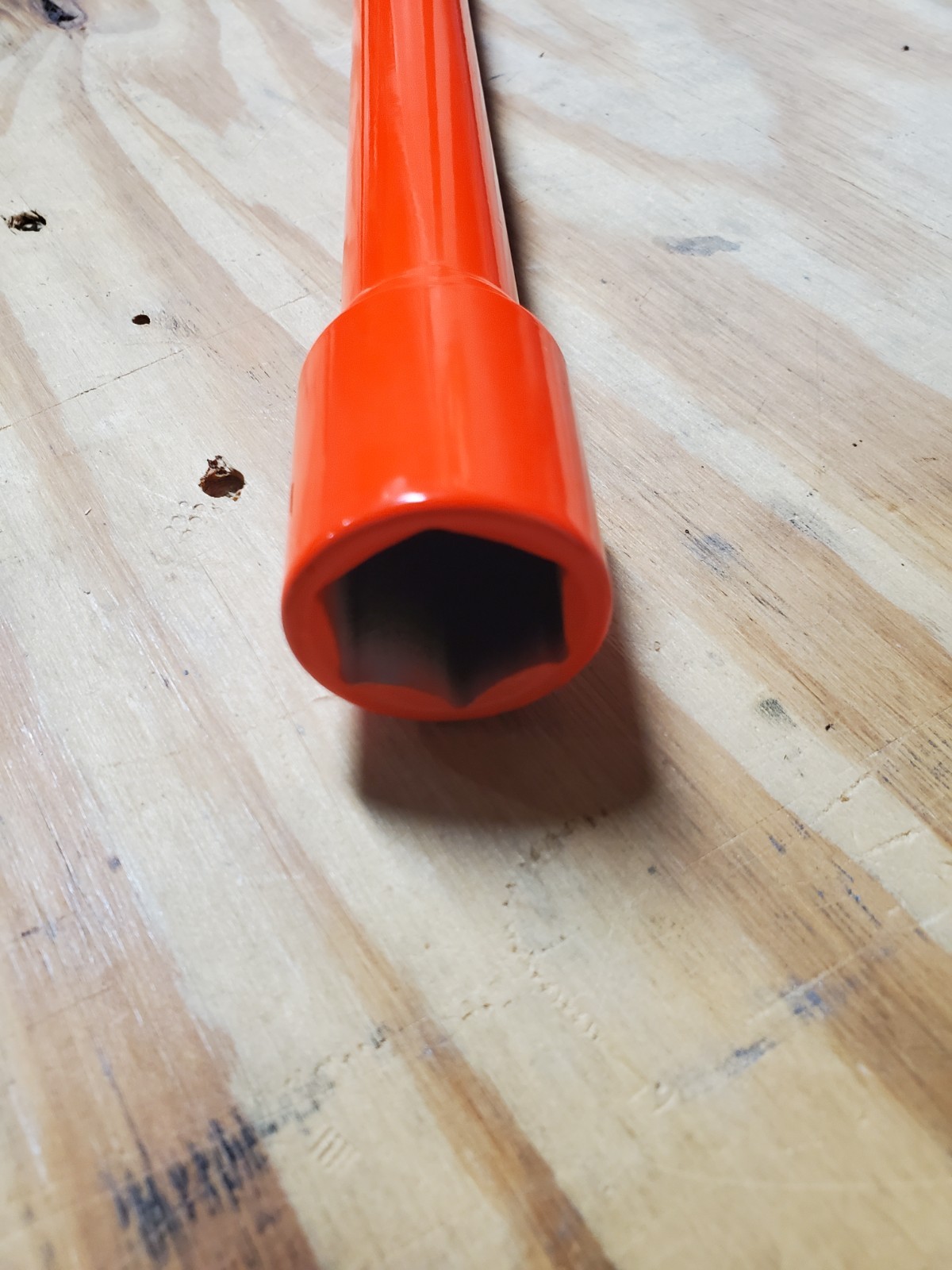 Lug Nut Pit Extension Socket 1/2 in Drive, 12 in Long, 1 Inch Hex, Steel