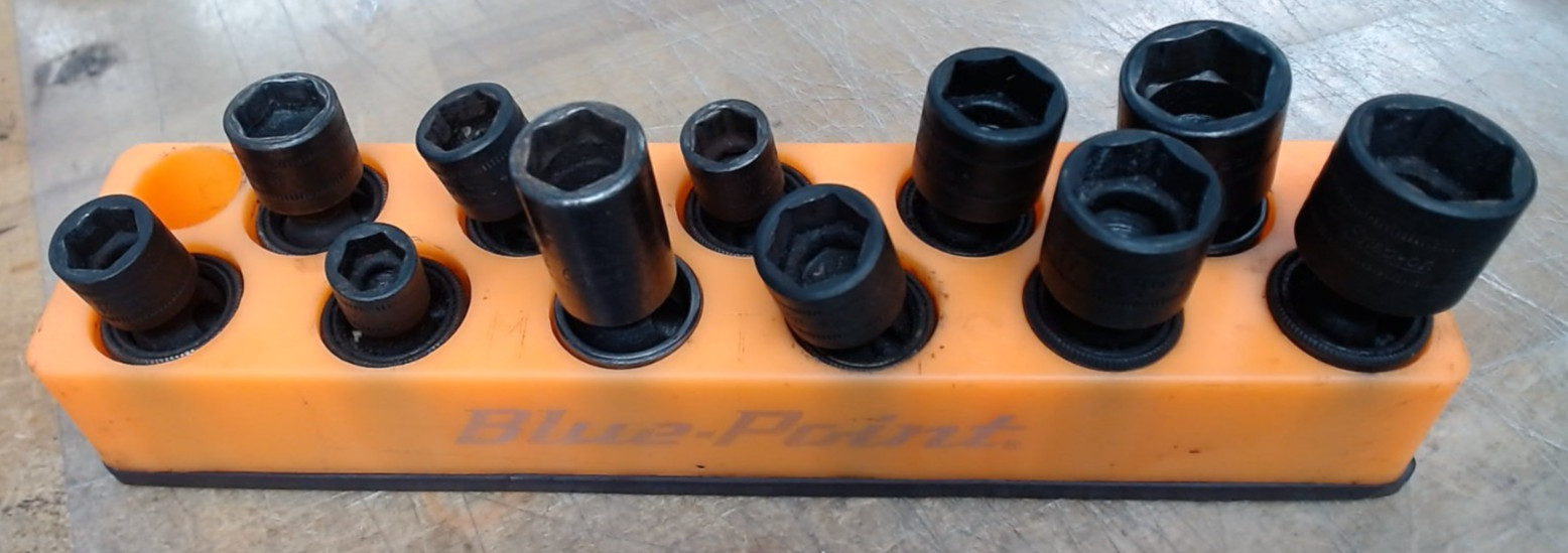 Snap-on 3/8″ Drive 6 Point Metric Swivel Impact Socket Set 11 PC (9mm-19mm)
