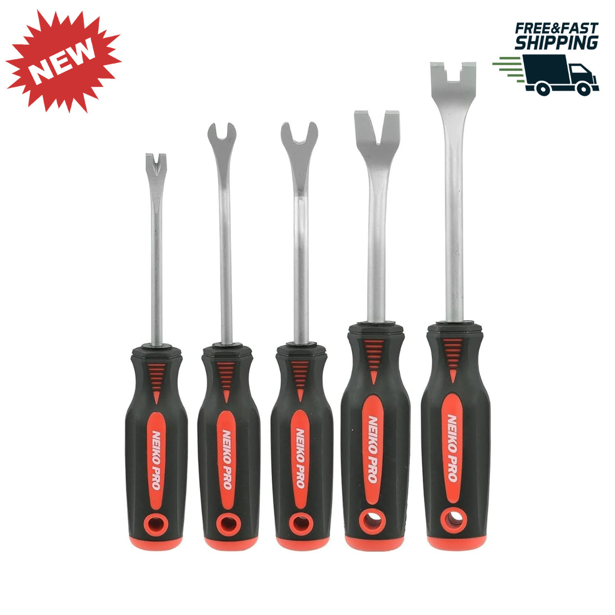 Auto Trim Panel Removal Tool Set 5pc Soft Grip Car Door Clip Pry Tool Kit