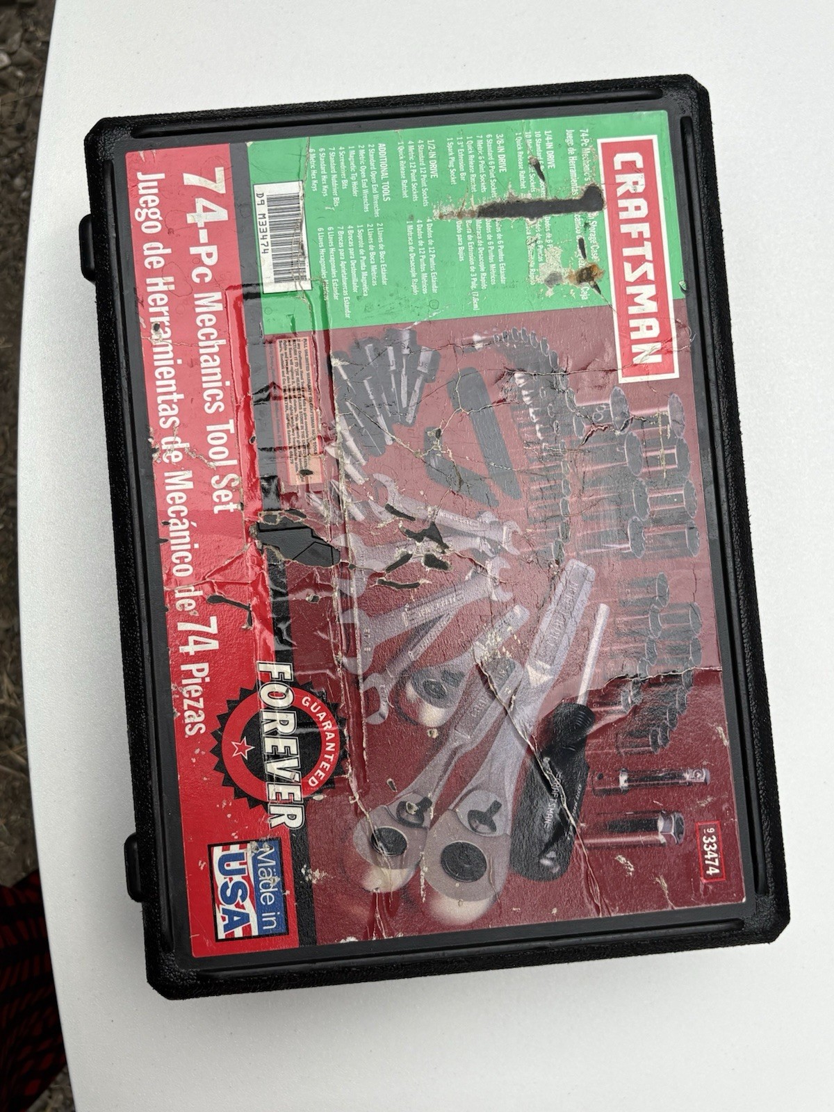 Craftsman 33474 74-Pc Mechanics Tool Set SAE/Metric Sockets Ratchets – Complete